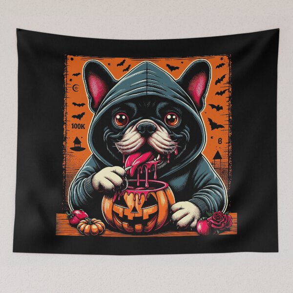 Item preview, Papá bull dog se convirtió en vampiro en Halloween designed and sold by olopaw.