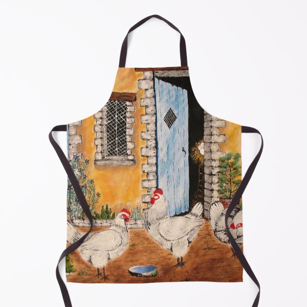 Item preview, white chickens in the farmyard designed and sold by janjacbu.