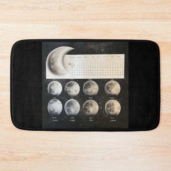 Item preview, Old-World Moon Phases - Nostalgic Lunar Calendar Illustration designed and sold by Silver Medal.