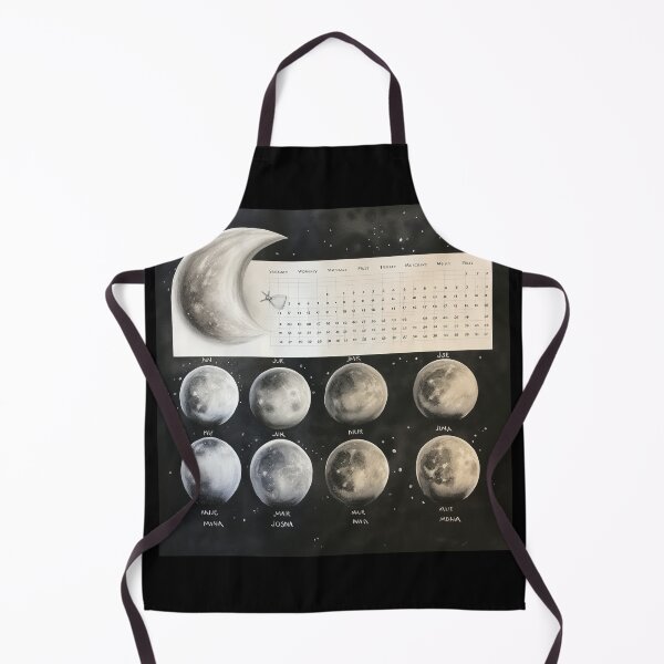 Item preview, Old-World Moon Phases - Nostalgic Lunar Calendar Illustration designed and sold by Silver Medal.