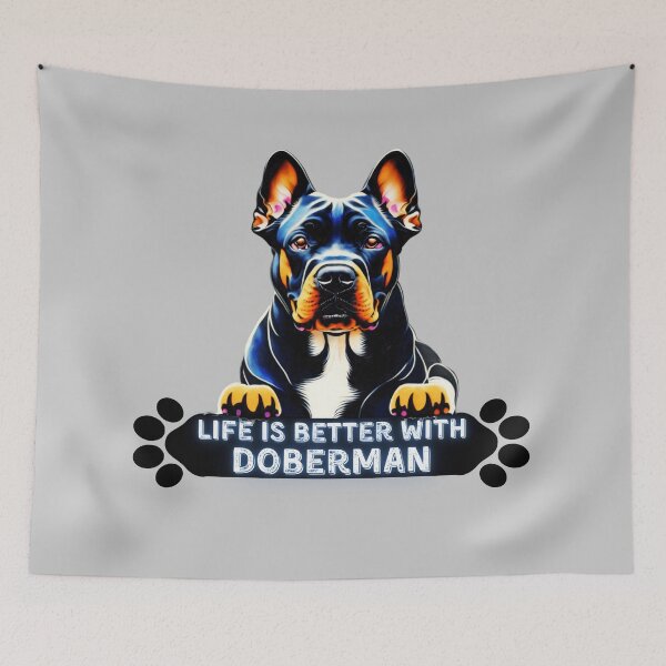 Item preview, Life is better with doberman, best funny gift for Doberman Pinscher lovers Sticker designed and sold by Anu  Ram.