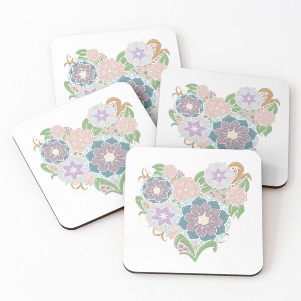 Item preview, Zentangle Floral Heart - white lines and color designed and sold by SuspendedDreams.