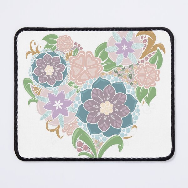 Item preview, Zentangle Floral Heart - white lines and color designed and sold by SuspendedDreams.