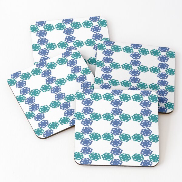 Item preview, green and blue flower in circle patter, clean and clear designed and sold by pipikijung.