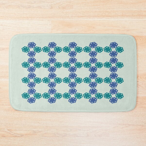 Item preview, green and blue flower in circle patter, clean and clear designed and sold by pipikijung.