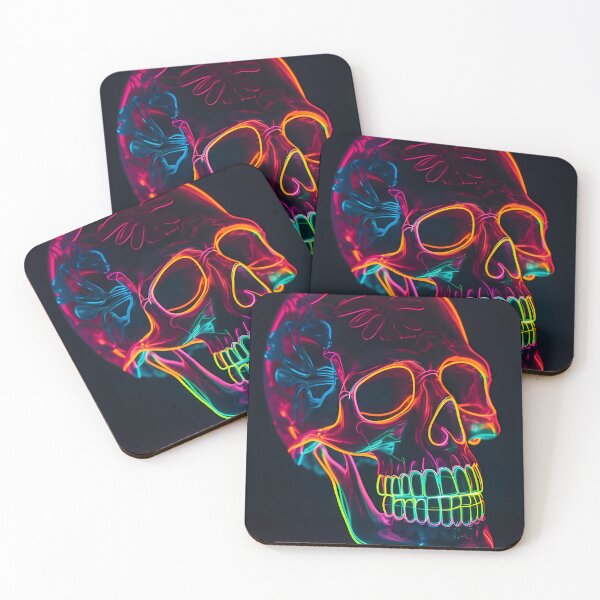 Item preview, Glowing Neon Skull designed and sold by Stevburykingev.