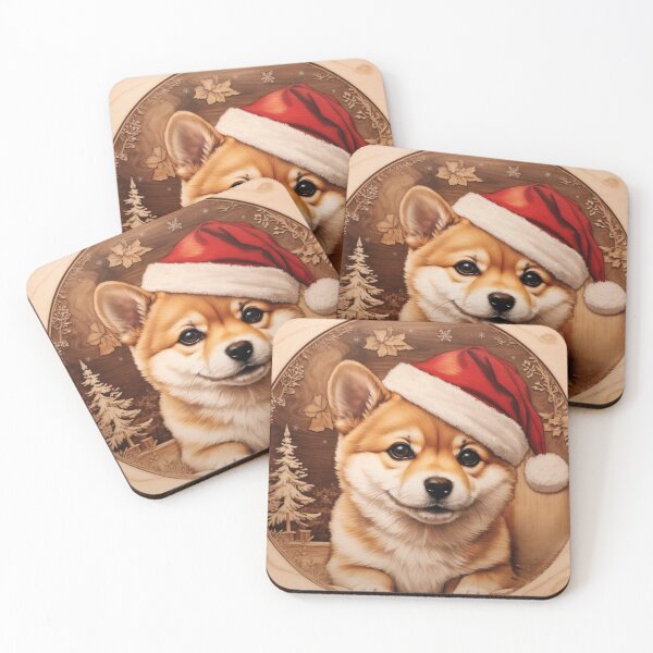 Item preview, Christmas with Shiba Inu: The Noble Spirit of Wood (Pyro Pets Art - 231) designed and sold by pyropetsart.