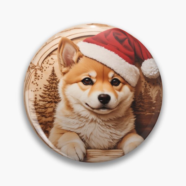 Item preview, Christmas with Shiba Inu: The Noble Spirit of Wood (Pyro Pets Art - 232) designed and sold by pyropetsart.