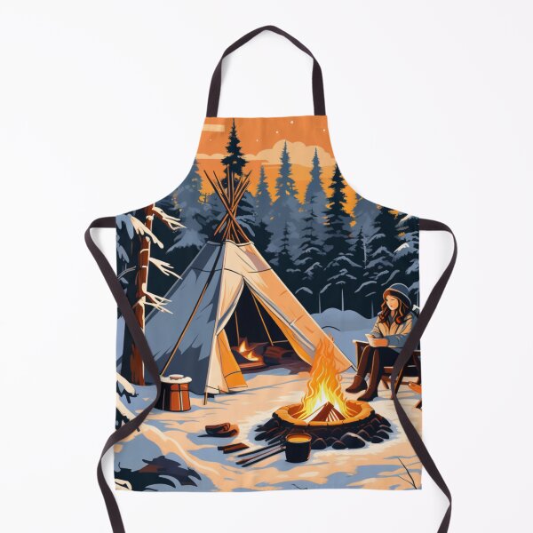 Item preview, winter camping snowy forest designed and sold by JangmiHorang.