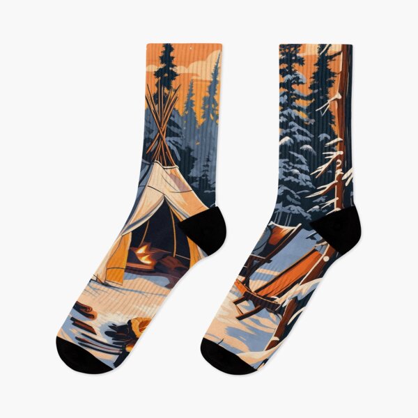 Item preview, winter camping snowy forest designed and sold by JangmiHorang.