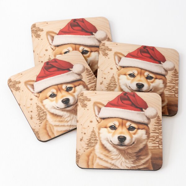 Item preview, Christmas with Shiba Inu: The Noble Spirit of Wood (Pyro Pets Art - 233) designed and sold by pyropetsart.