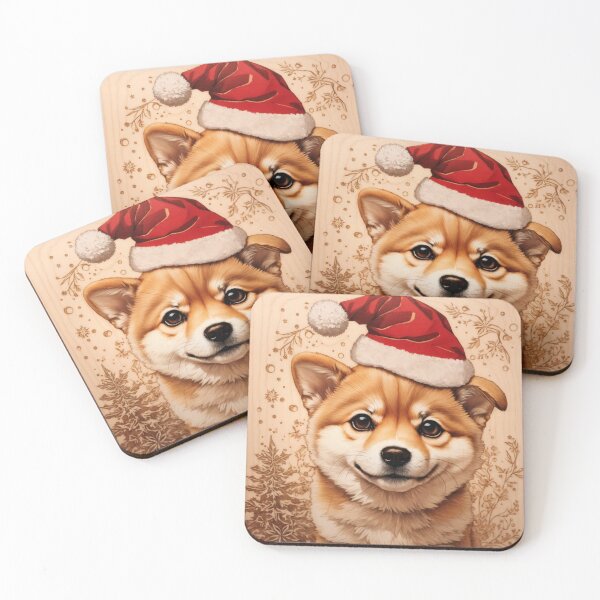 Item preview, Christmas with Shiba Inu: The Noble Spirit of Wood (Pyro Pets Art - 235) designed and sold by pyropetsart.