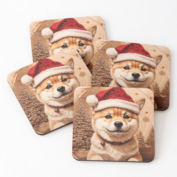 Item preview, Christmas with Shiba Inu: The Noble Spirit of Wood (Pyro Pets Art - 236) designed and sold by pyropetsart.