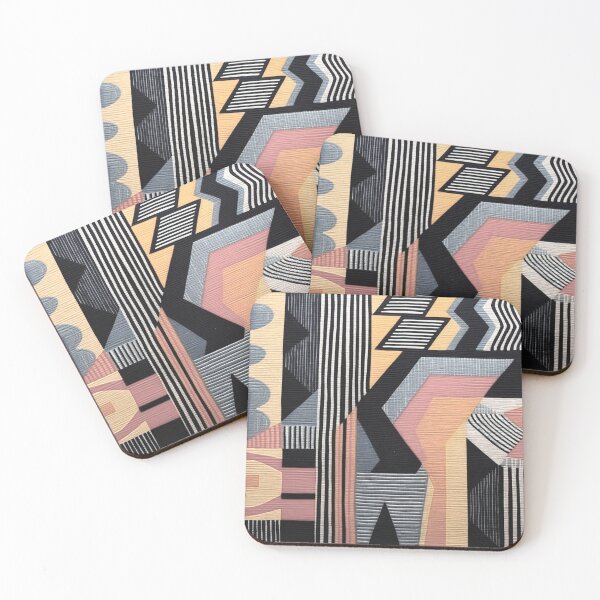 Item preview, Coral Multi-Color Geometric Tribal Pattern by Bossy Cat Home designed and sold by BossyCatHome.