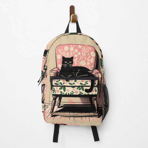 Item preview, Cozy Vintage Armchair and Cat Illustration designed and sold by inkArtistryfine.