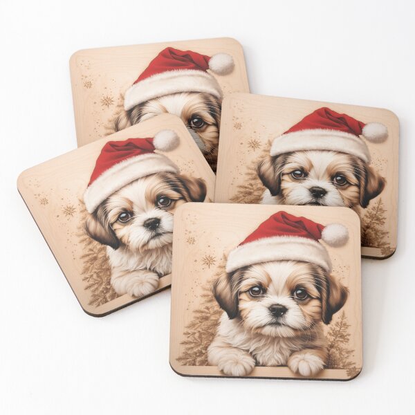 Item preview, Christmas with Shih Tzu: The Endearing Spirit of Wood (Pyro Pets Art - 238) designed and sold by pyropetsart.
