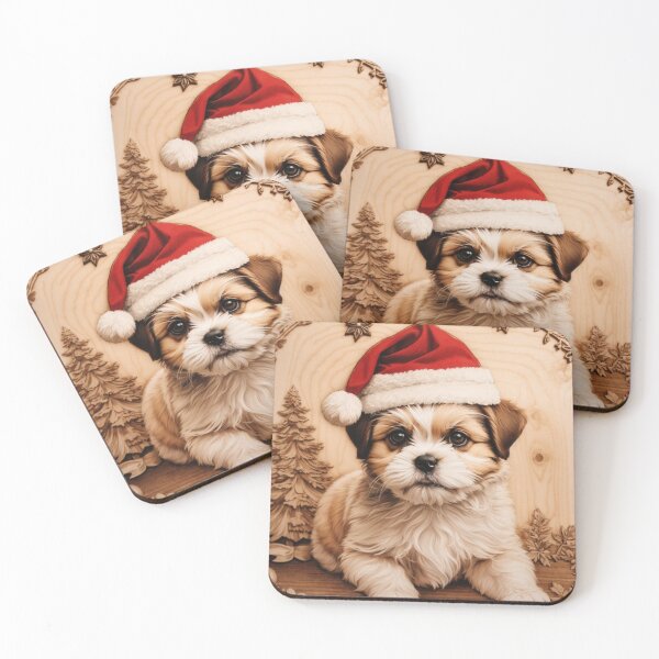Item preview, Christmas with Shih Tzu: The Endearing Spirit of Wood (Pyro Pets Art - 239) designed and sold by pyropetsart.
