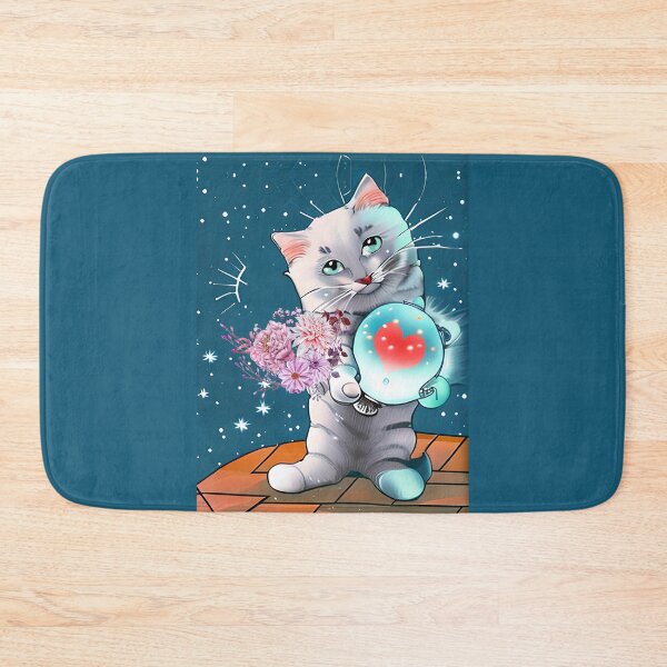 Item preview, Cat offers his heart and flowers designed and sold by Astralia.