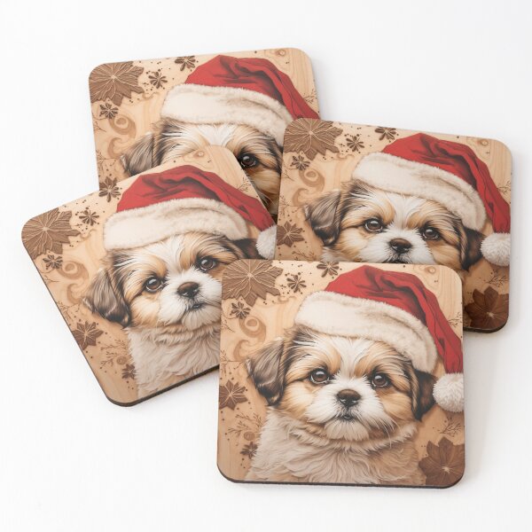 Item preview, Christmas with Shih Tzu: The Endearing Spirit of Wood (Pyro Pets Art - 241) designed and sold by pyropetsart.