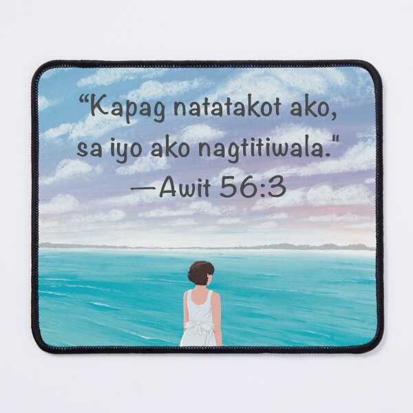 Item preview, “Kapag natatakot ako, sa iyo ako nagtitiwala." —Awit 56:3 (Tagalog)  (Ocean) designed and sold by Jovyharts.