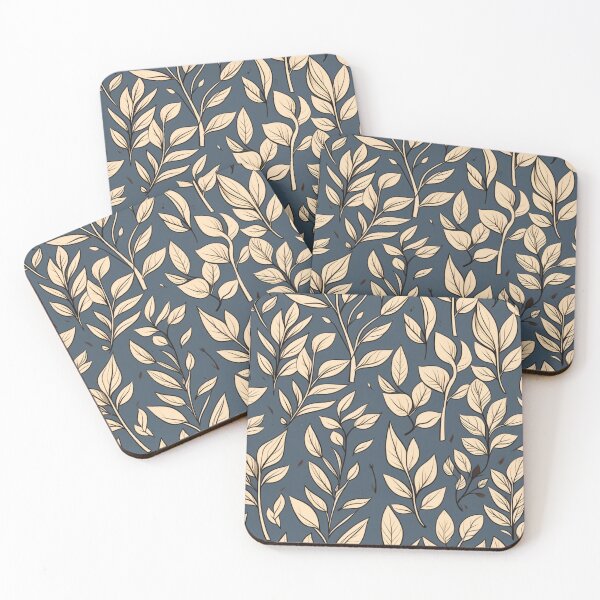 Item preview, Earthbound Elegance: Beige Leaves on a Verdant Canvas designed and sold by RipollDesigns.