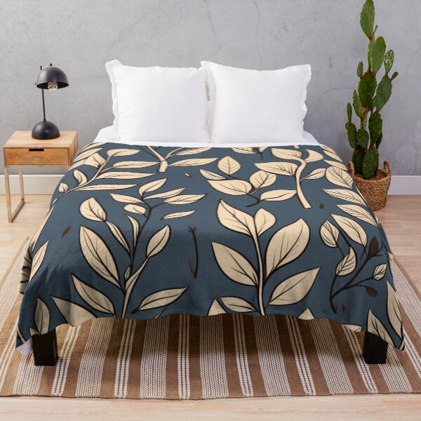Item preview, Earthbound Elegance: Beige Leaves on a Verdant Canvas designed and sold by RipollDesigns.