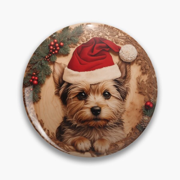 Item preview, Christmas with Yorkshire Terrier: The Delightful Charm of Wood (Pyro Pets Art - 243) designed and sold by pyropetsart.