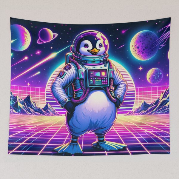 Item preview, Astronauta pingüino de onda sintética designed and sold by Zestpond.