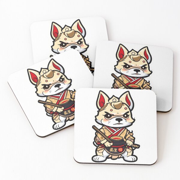 Item preview, Japan samurai cream dog designed and sold by KorArtStudio.