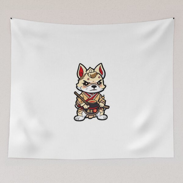Item preview, Japan samurai cream dog designed and sold by KorArtStudio.