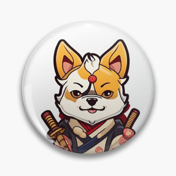 Item preview, Cute Japan samurai cream dog designed and sold by KorArtStudio.