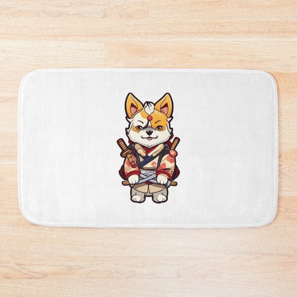 Item preview, Cute Japan samurai cream dog designed and sold by KorArtStudio.