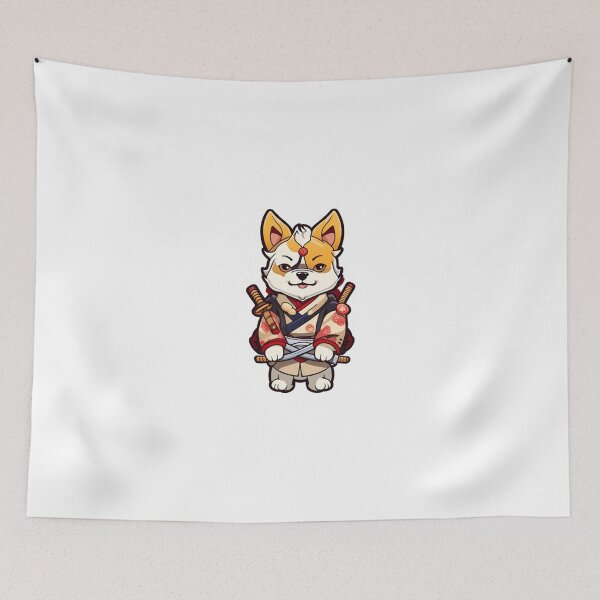 Item preview, Cute Japan samurai cream dog designed and sold by KorArtStudio.