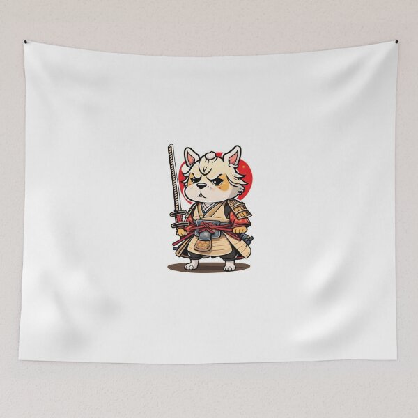 Item preview, Cool Japan samurai cream dog designed and sold by KorArtStudio.