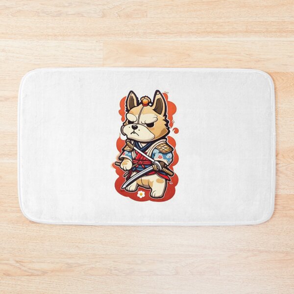 Item preview, Cute Japan samurai puppy cream dog designed and sold by KorArtStudio.