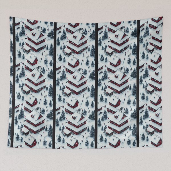 Item preview, Seamless Pattern: Cozy Cabin Nights - Winter Village Dreams designed and sold by Phutharesuan Wachirapisut.