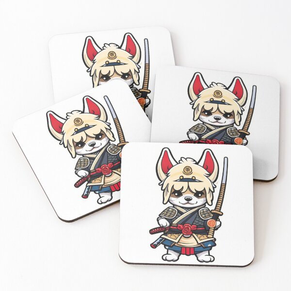 Item preview, Cool Japan samurai katana cream dog designed and sold by KorArtStudio.