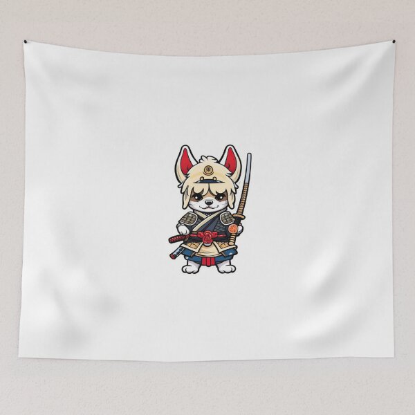 Item preview, Cool Japan samurai katana cream dog designed and sold by KorArtStudio.