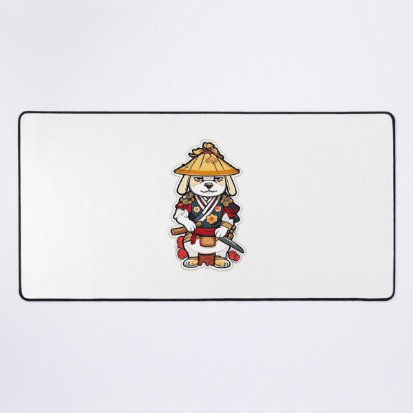 Item preview, Cute Japan samurai katana puppy cream dog designed and sold by KorArtStudio.