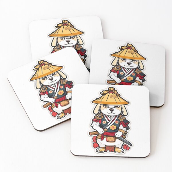 Item preview, Cute Japan samurai katana puppy cream dog designed and sold by KorArtStudio.