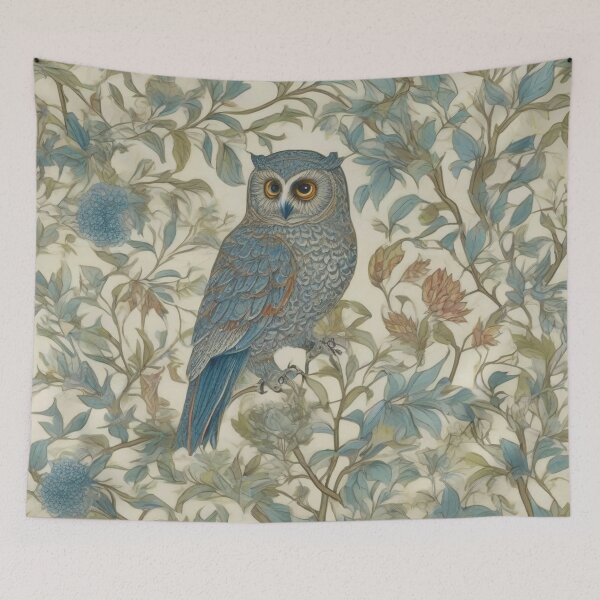 Item preview, Enchanting Owl & Willow Inspired Artwork by William Morris designed and sold by Tamas Das.