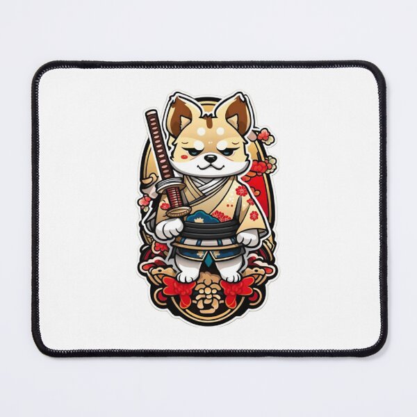 Item preview, Cool Japan samurai katana puppy cream dog designed and sold by KorArtStudio.