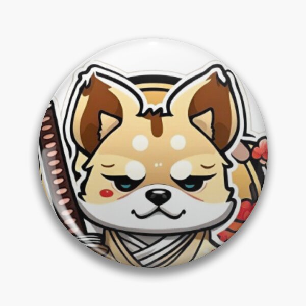 Item preview, Cool Japan samurai katana puppy cream dog designed and sold by KorArtStudio.