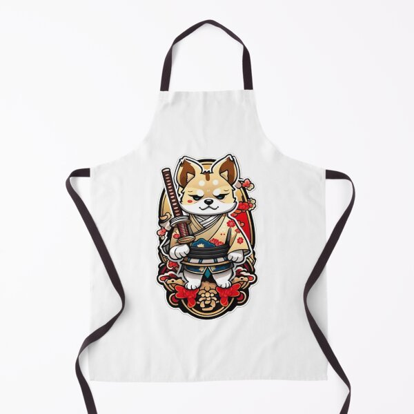 Item preview, Cool Japan samurai katana puppy cream dog designed and sold by KorArtStudio.