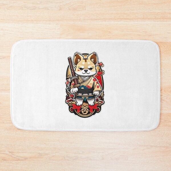 Item preview, Cool Japan samurai katana puppy cream dog designed and sold by KorArtStudio.