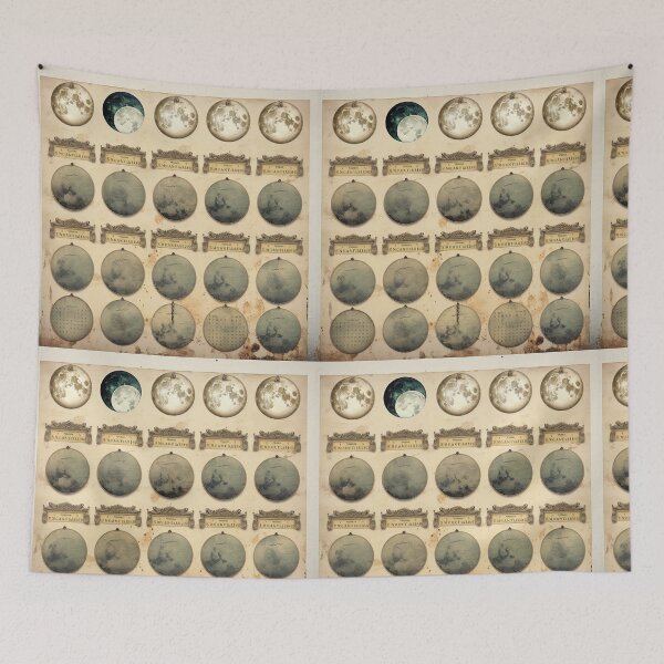 Item preview, Retro Lunar Lore - Vintage Moon Phases Calendar designed and sold by Silver Medal.