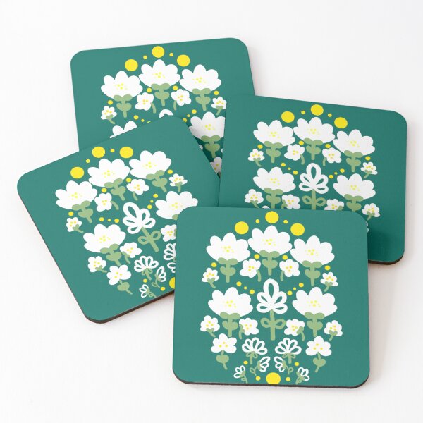 Item preview, Folkart cottagecore white flowers designed and sold by ArtbyLinnzy.