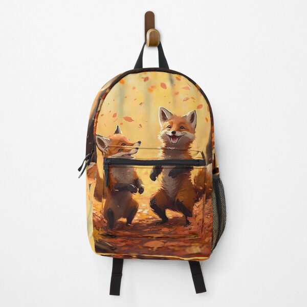 Item preview, Autumn Fox Frolic - Charming Foxes in a Forest Clearing designed and sold by PaintbrushPlace.