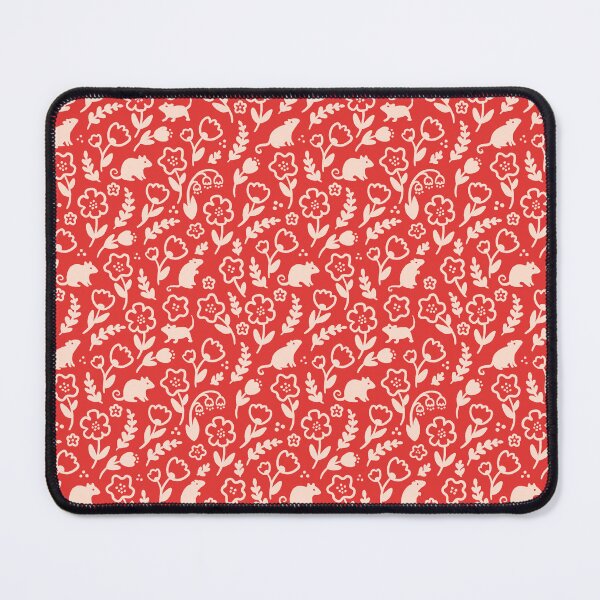 Item preview, Mouse Floral Pattern - Red designed and sold by TapiocaPo.