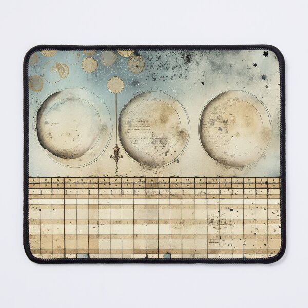 Item preview, Retro Moon Phase Almanac - Nostalgic Celestial Elegance designed and sold by Silver Medal.